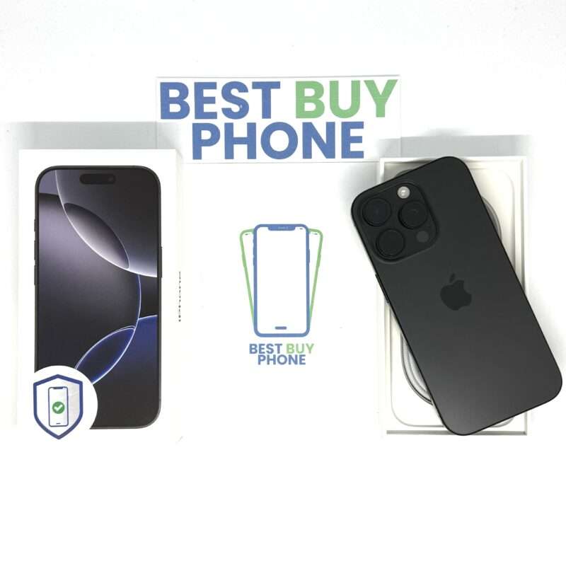iPhone 16 Pro 128GB zwart /krasvrij /100% batt /garantie