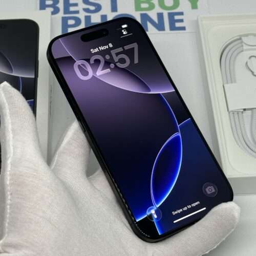 iPhone 16 Pro 128GB zwart /krasvrij /100% batt /garantie