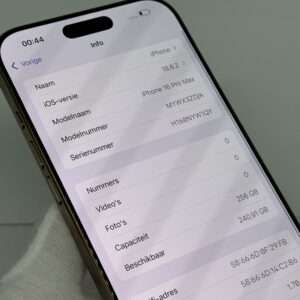 iPhone 16 Pro Max 256GB goud /zeer net /91% batt /garantie