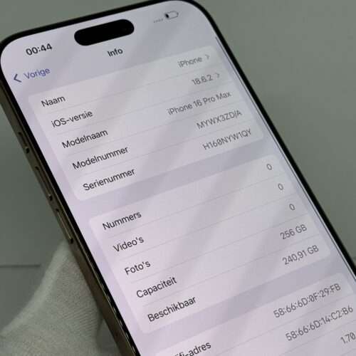 iPhone 16 Pro Max 256GB goud /zeer net /91% batt /garantie