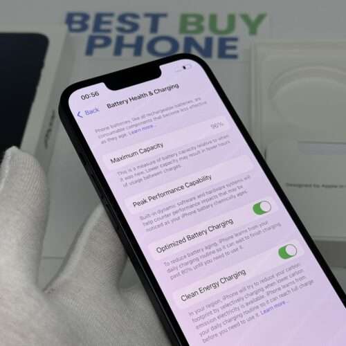 iPhone 13 128GB zwart /zeer net /96% batt /garantie