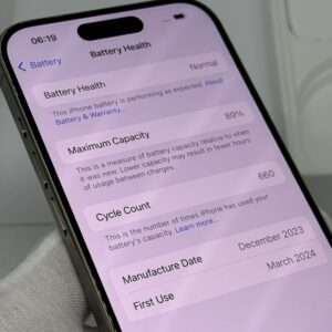 iPhone 15 Pro 256GB naturel /zeer net /89% batt /garantie