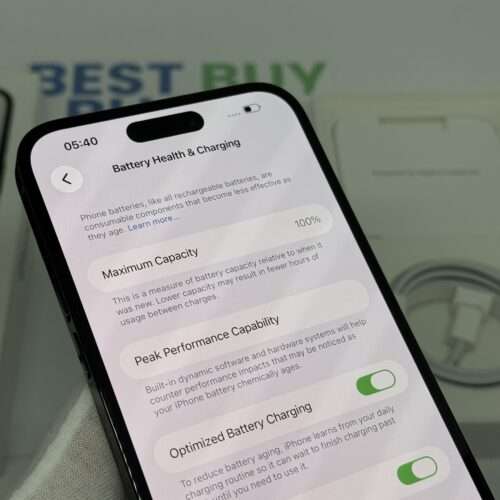 iPhone 14 Pro Max 128GB zwart /krasvrij /100% batt /garantie