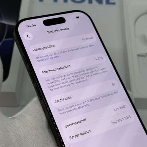 iPhone 16 Pro 512GB zwart /krasvrij /100% batt /garantie