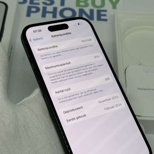 iPhone 15 128GB zwart /91% batt /licht gebruikt /garantie