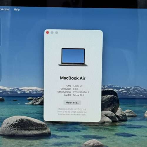 IMG_2371 MacBook Air M1 256GB grijs /kras vrij /90% batt /garantie