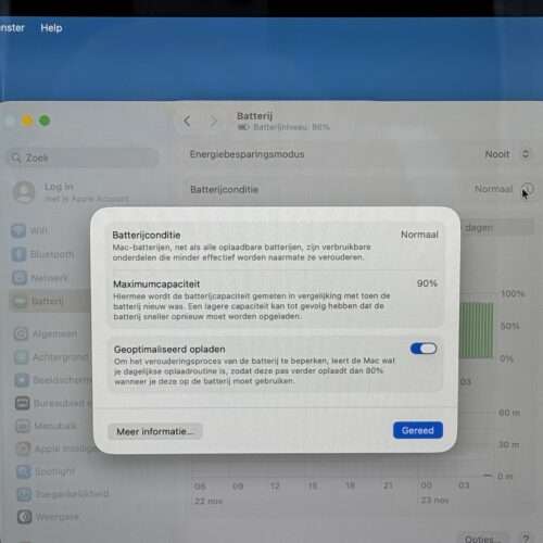 IMG_2372 MacBook Air M1 256GB grijs /kras vrij /90% batt /garantie