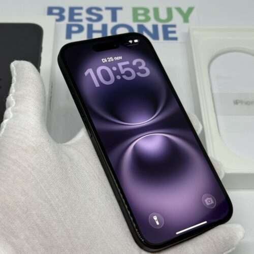 iPhone 16 128GB zwart /kras vrij glas /100% batt /garantie