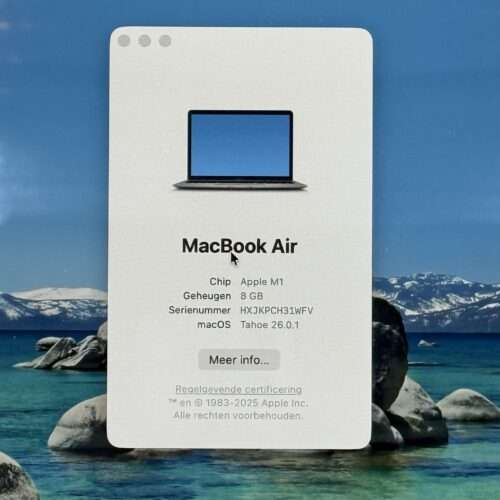 MacBook Air M1 256GB grijs /krasvrij /85% batt /garantie