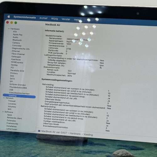 MacBook Air M1 256GB grijs /krasvrij /85% batt /garantie