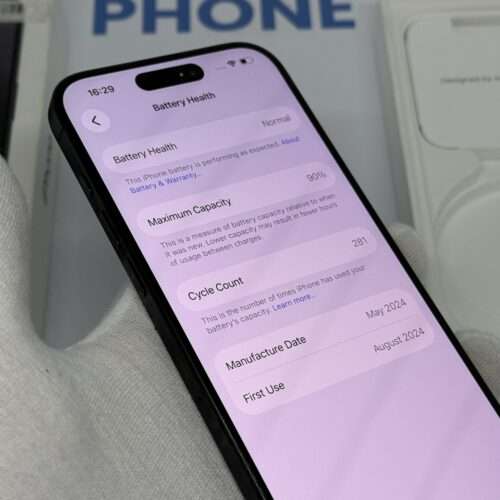 iPhone 15 Pro 128GB zwart /krasvrij scherm /90% batt /garantie
