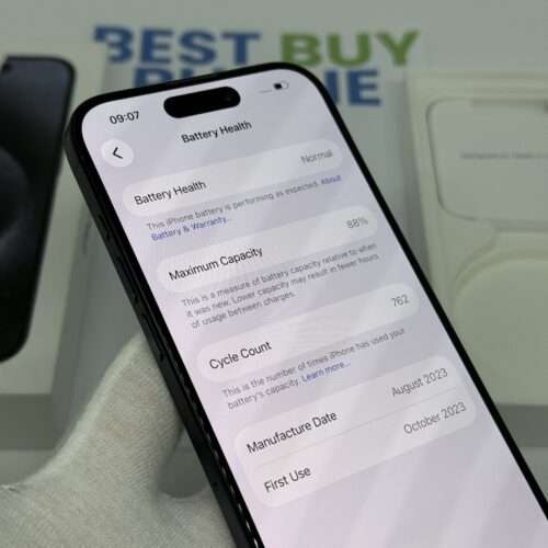 iPhone 15 Pro 256GB blauw /krasvrij /88% batt /garantie