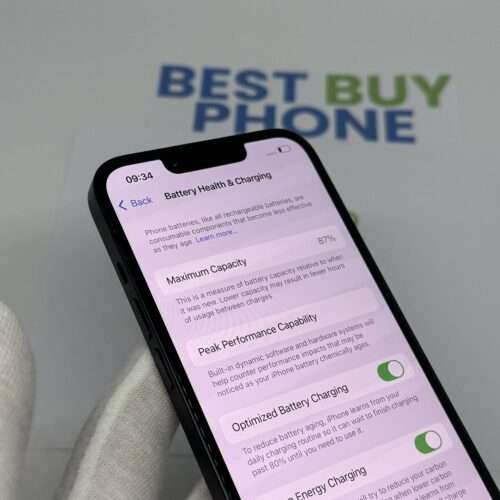 iPhone 14 256GB zwart /krasvrij /87% batt /garantie