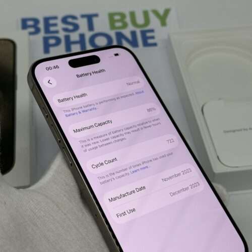 iPhone 15 pro 128GB naturel /kras vrij /86% batt /garantie