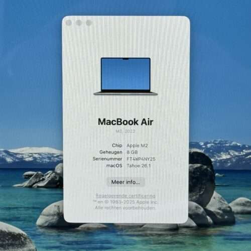 MacBook Air M2 256GB grijs /krasvrij /94% batt /garantie