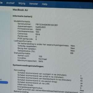 MacBook Air M2 256GB grijs /krasvrij /94% batt /garantie