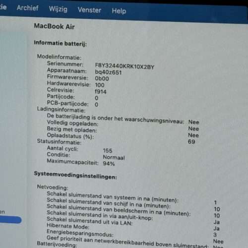 MacBook Air M2 256GB grijs /krasvrij /94% batt /garantie