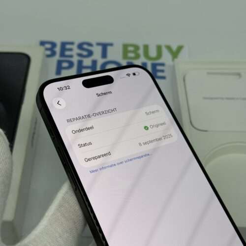 iPhone 15 Pro Max 256GB zwart /kras vrij scherm /100% batt /garantie