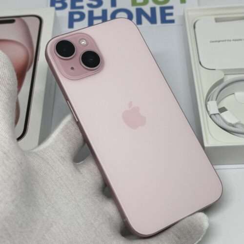 IMG_3026 iPhone 15 128GB roze /krasvrij /90% batt /garantie