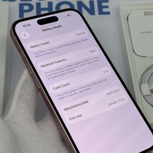 IMG_3031 iPhone 15 128GB roze /krasvrij /90% batt /garantie