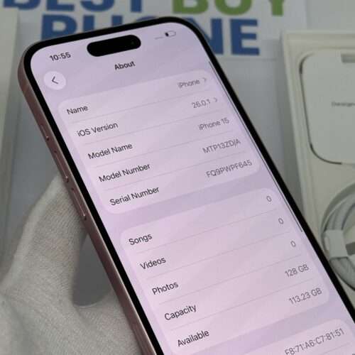 IMG_3032 iPhone 15 128GB roze /krasvrij /90% batt /garantie