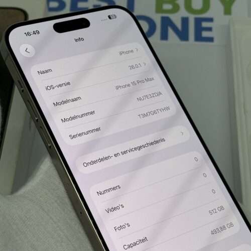 IMG_3176 iPhone 15 Pro Max 512GB naturel /kras vrij /100% batt /garantie
