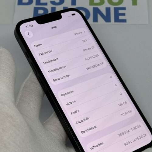 IMG_3211 iPhone 13 128GB zwart /krasvrij /100% batt /garantie