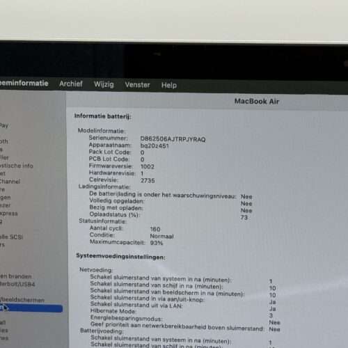 MacBook Air M1 256GB zilver /licht gebruikt /93% batt /garantie