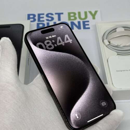 iPhone 15 Pro 128GB zwart /krasvrij /89% batt /garantie