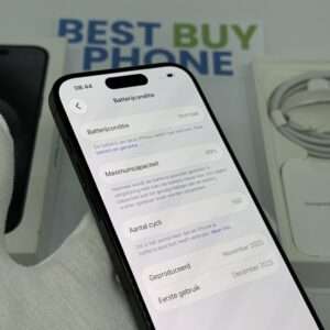 iPhone 15 Pro 128GB zwart /krasvrij /89% batt /garantie