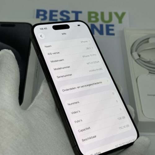 iPhone 15 Pro 128GB zwart /krasvrij /89% batt /garantie