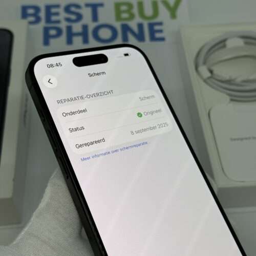iPhone 15 Pro 128GB zwart /krasvrij /89% batt /garantie