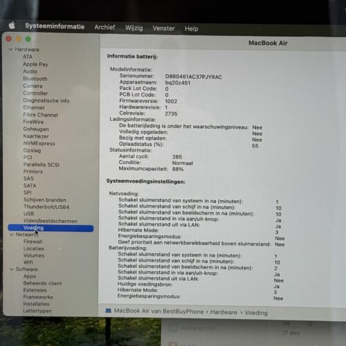 MacBook Air M1 512GB grijs /licht gebruikt /88% batt /garantie