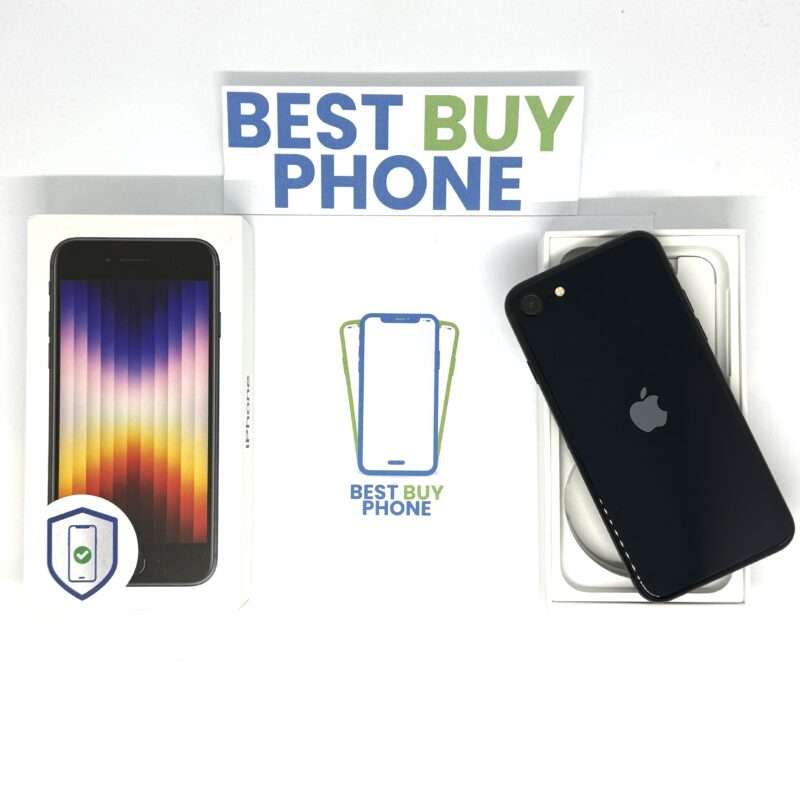 iPhone SE 2022 128GB zwart /krasvrij /99% batt /garantie