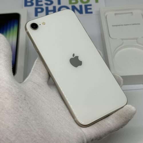 iPhone SE 2022 128GB wit /krasvrij /93% batt /garantie