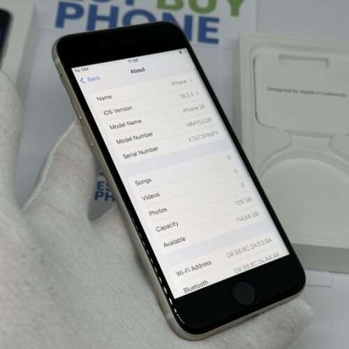 iPhone SE 2022 128GB wit /krasvrij /93% batt /garantie