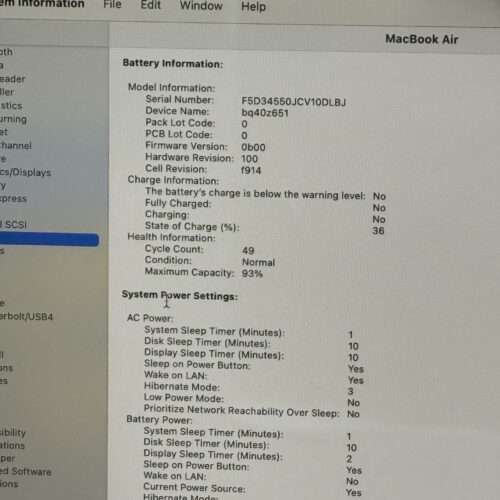 MacBook Air M2 256GB blauw /zeer net /94% batt /garantie