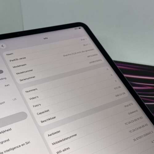 IMG_5463 iPad Pro 6e 12,9 inch M2 512GB grijs 5G /krasvrij /91% batt /garantie