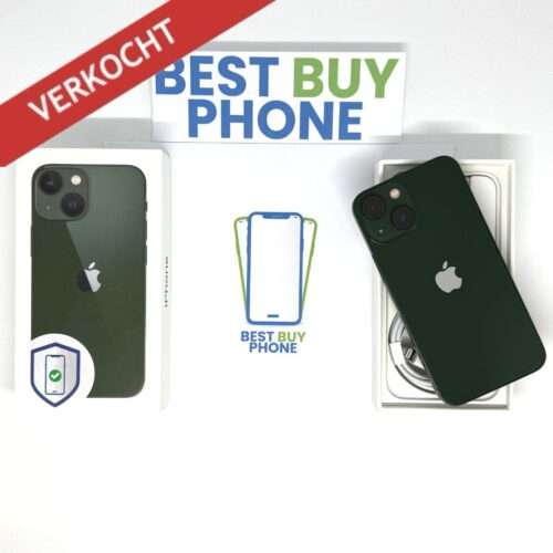 Kopie van Ontwerp zonder titel – 1 iPhone 13 mini 256GB groen /kras vrij /94% batt /garantie