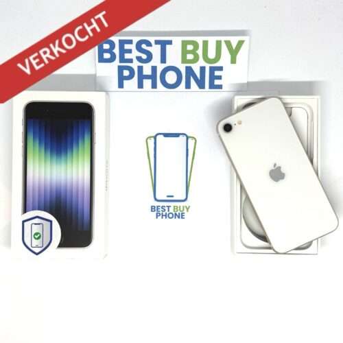 iPhone SE 2022 128GB wit /krasvrij /93% batt /garantie