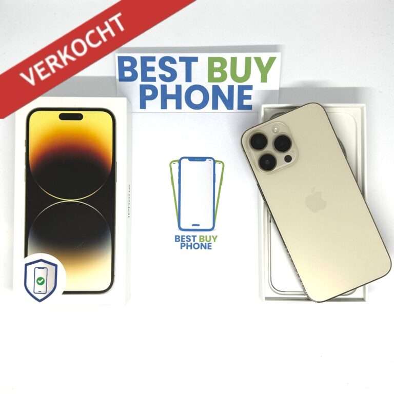 iPhone 14 Pro 256GB goud /krasvrij /89% batt /garantie