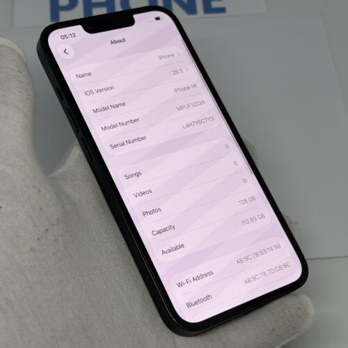 IMG_0699 iPhone 14 128GB zwart /krasvrij scherm /85% batt /garantie