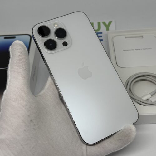 iPhone 14 Pro Max 128GB zilver /krasvrij glas /87% batt /garantie