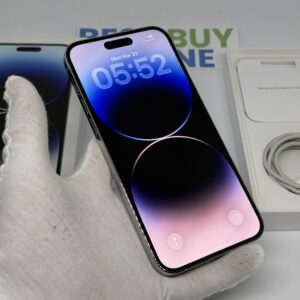 iPhone 14 Pro Max 128GB zilver /krasvrij glas /87% batt /garantie