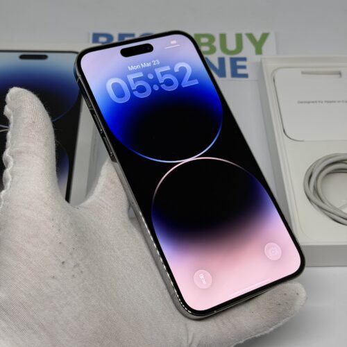 iPhone 14 Pro Max 128GB zilver /krasvrij glas /87% batt /garantie