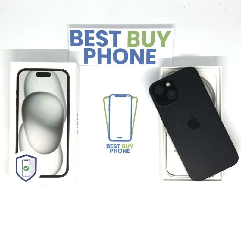 iPhone 15 128GB zwart /kras vrij /88% batt /garantie