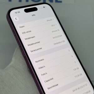 iPhone 16 128GB roze /krasvrij /94% batt /garantie