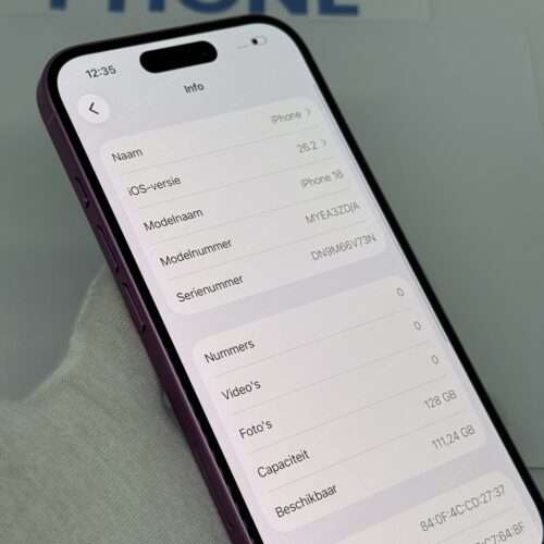 iPhone 16 128GB roze /krasvrij /94% batt /garantie