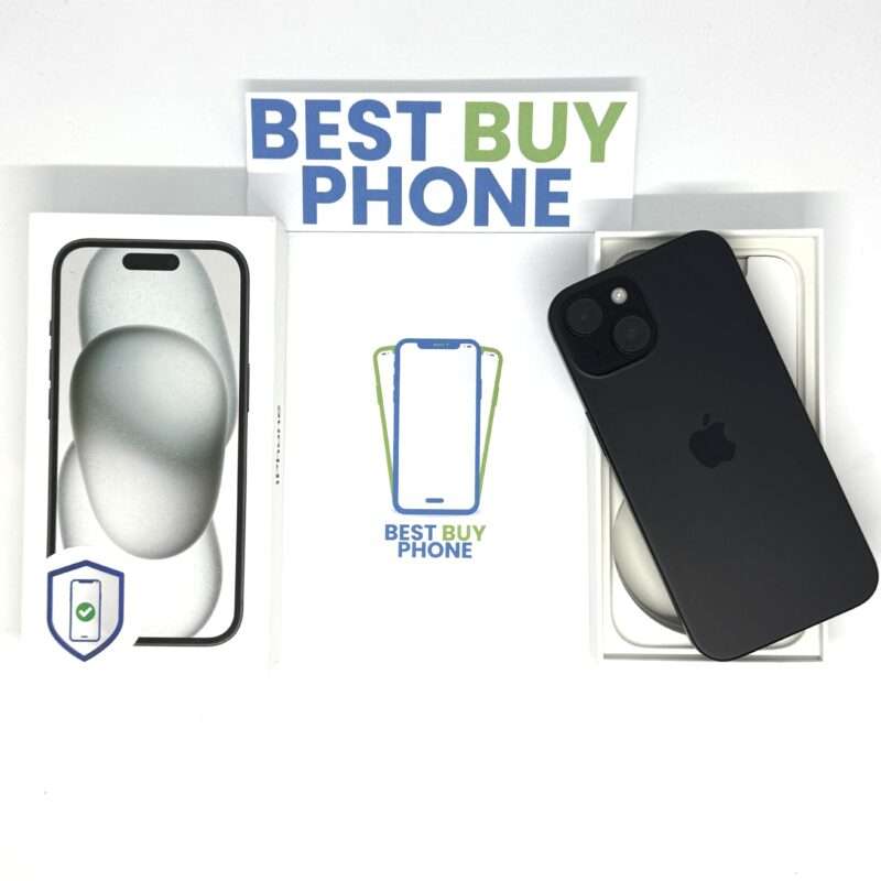 iPhone 15 256GB zwart /kras vrij glas /94% batt /garantie