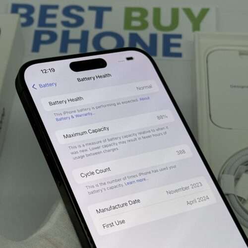 iPhone 15 Pro Max 256GB zwart /kras vrij /88% batt /garantie